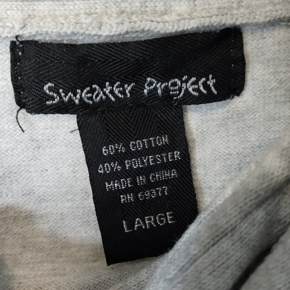 -486 Project Sweater Maternity Womens Size Large Cowl Neck Long Sleeve Grey - Picture 7 of 8